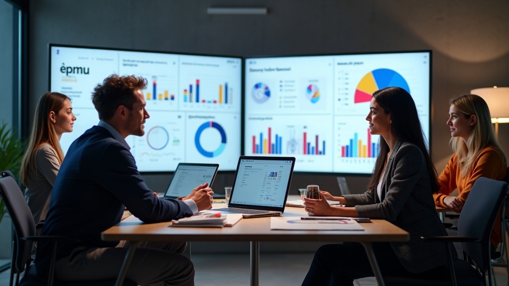 A PMU artist consulting with a client in a modern, clean salon environment.